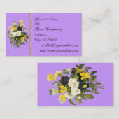 Elegante Botanische Violets Aangepaste Visitekaart Visitekaartje (Voorkant / Achterkant)