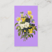 Elegante Botanische Violets Aangepaste Visitekaart Visitekaartje (Achterkant)