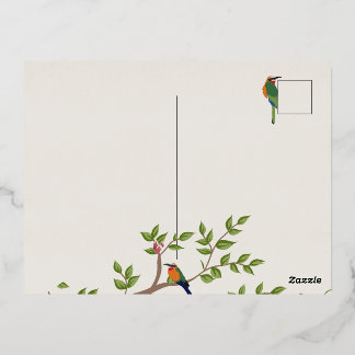 Elegante botanische vogel bruiloft uitnodiging