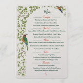 Elegante Botanische Vogel Menu Sjabloon – Huwelijk (Achterkant)