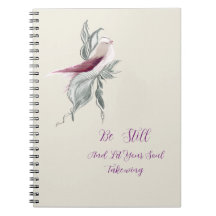 Elegante botanische vogel notitieboek 