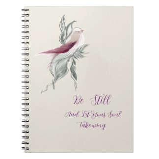 Elegante botanische vogel notitieboek 