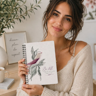 Elegante botanische vogel notitieboek 