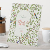 Elegante botanische vogel reclamebord met voetstuk (Insitu)