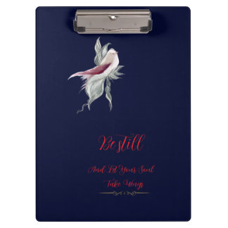 Elegante botanische vogel spiraal hartvormige noti klembord