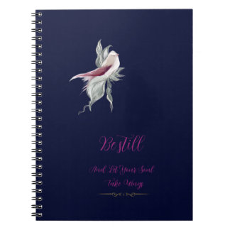 Elegante botanische vogel spiraal notebook  notitieboek