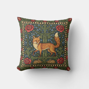 Elegante Botanische Vos William Morris Geïnspireer Kussen