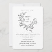 Elegante botanische wapen met RSVP-code bruiloft Kaart (Voorkant)