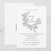 Elegante botanische wapenschild met RSVP-code brui Kaart (Voorkant / Achterkant)