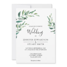 Elegante botanische waterverf bladeren bruiloft