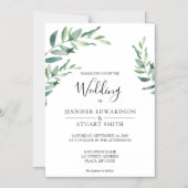 Elegante botanische waterverf bladeren bruiloft magnetische uitnodiging (Voorkant)