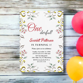 Elegante Botanische Waterverf Bloemen 1e Verjaarda Kaart