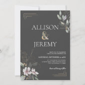 Elegante Botanische Waterverf Bloemen Bruiloft Uit Kaart (Voorkant)