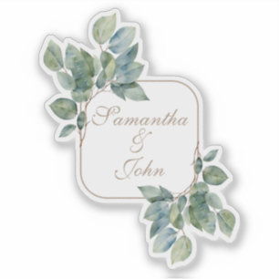Elegante botanische Waterverf eucalyptus groen Sticker