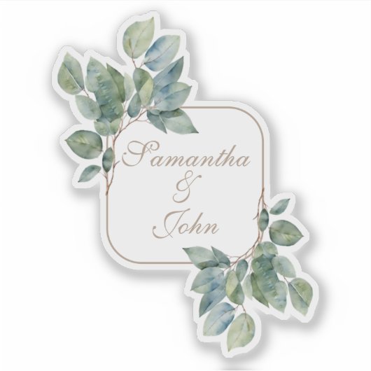 Elegante botanische Waterverf eucalyptus groen Sticker (Voorkant)