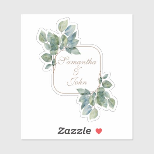 Elegante botanische Waterverf eucalyptus groen Sticker (Vel)