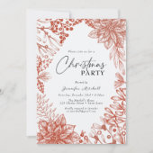 Elegante Botanische Waterverf Holly Kerstfeest Kaart (Voorkant)