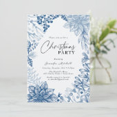 Elegante Botanische Waterverf Holly Kerstfeest Kaart (Staand voorkant)