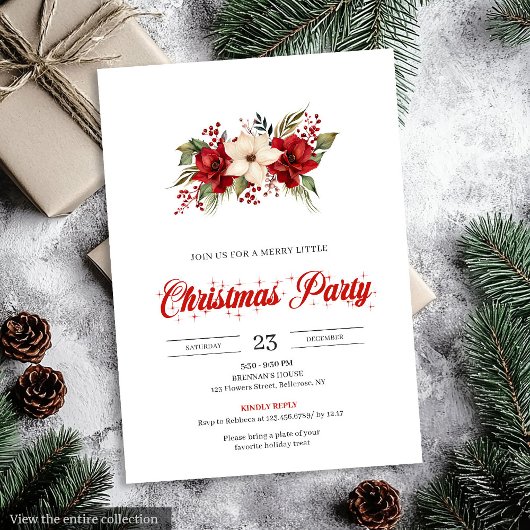 Elegante botanische waterverf kerst kaart