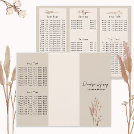 Elegante Botanische Waterverf Roze Trifold Brochur