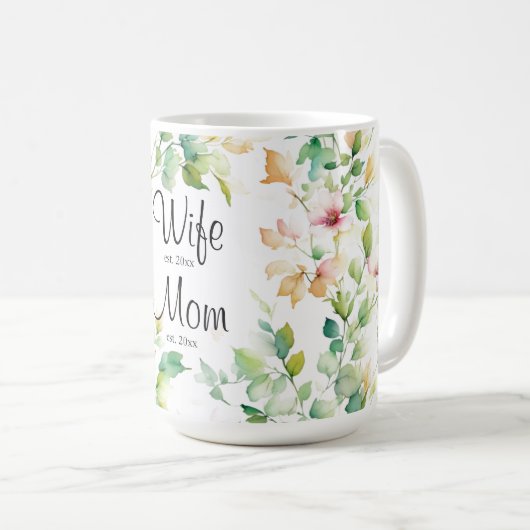 Elegante botanische waterverf wilde bloemen Best M Koffiemok (Voorkant rechts)