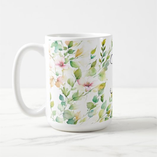 Elegante botanische waterverf wilde bloemen Best M Koffiemok (Links)