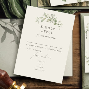 Elegante Botanische Wedding Menu RSVP Response Kaa