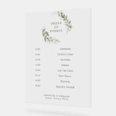 Elegante Botanische Wedding Orde van Evenementen Acryl Bord (Hoek)