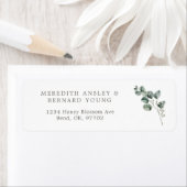 Elegante Botanische Wedding Retour Adres Label (Insitu)