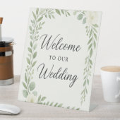 Elegante botanische "Welkom op onze bruiloft" - Te Reclamebord Met Voetstuk (Insitu)