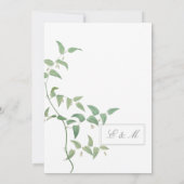 Elegante  botanische wijnstok bruiloft kaart (Achterkant)