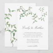 Elegante  botanische wijnstok bruiloft kaart (Voorkant / Achterkant)