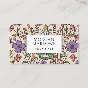 Elegante Botanische Wildbloem Boho Botanische Bloe Visitekaartje