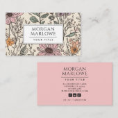 Elegante Botanische Wildbloem Botanische Bloemen Visitekaartje (Voorkant / Achterkant)