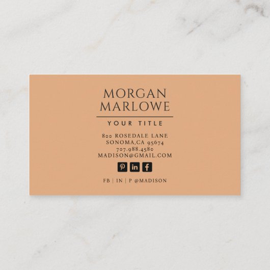 Elegante Botanische Wildbloem Botanische Bloemen Visitekaartje (Achterkant)