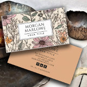 Elegante Botanische Wildbloem Botanische Bloemen Visitekaartje