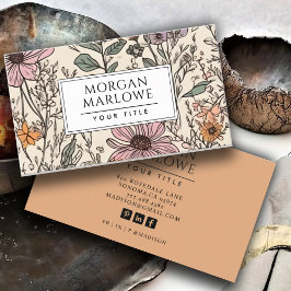 Elegante Botanische Wildbloem Botanische Bloemen Visitekaartje