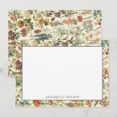 Elegante Botanische Wildbloem Floral gepersonalise Notitiekaartje (Voorkant / Achterkant)
