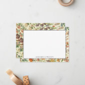 Elegante Botanische Wildbloem Floral gepersonalise Notitiekaartje (Voorkant / Achterkant in situ)