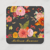 Elegante  Botanische Wildbloemen Kleurrijk Vierkante Visitekaartje (Voorkant)