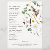 Elegante Botanische Wilde Bloem Bruiloft Programmakaart (Achterkant)