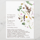 Elegante Botanische Wilde Bloem Bruiloft Programmakaart (Voorkant)