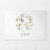 Elegante Botanische Wilde Bloem Bruiloft Suite Drieluik Uitnodiging (Cover)