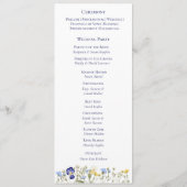 Elegante botanische wilde bloem Script Wedding Pro Programmakaart (Achterkant)