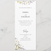 Elegante botanische wilde bloem Script Wedding Programmakaart (Voorkant)
