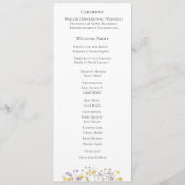 Elegante botanische wilde bloem Script Wedding Programmakaart (Achterkant)