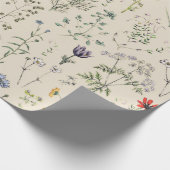 Elegante botanische  wilde bloemen beige cadeaupapier (Hoek)
