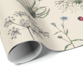 Elegante botanische  wilde bloemen beige cadeaupapier (Rol Hoek)