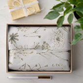 Elegante botanische  wilde bloemen beige tissuepapier (Geschenk)