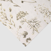 Elegante botanische  wilde bloemen beige tissuepapier (Detail)